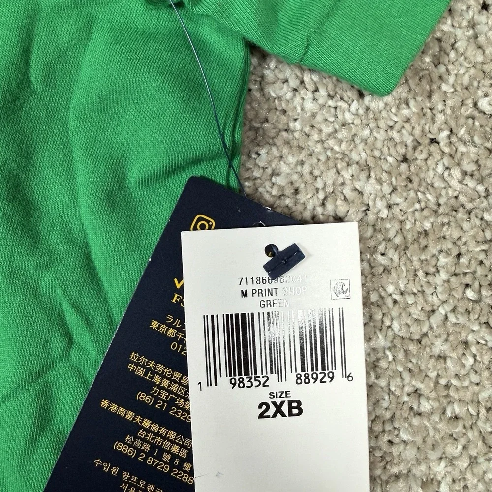 NWT Polo Ralph Lauren Mens Classic Fit T-Shirt Green Logo 2XB